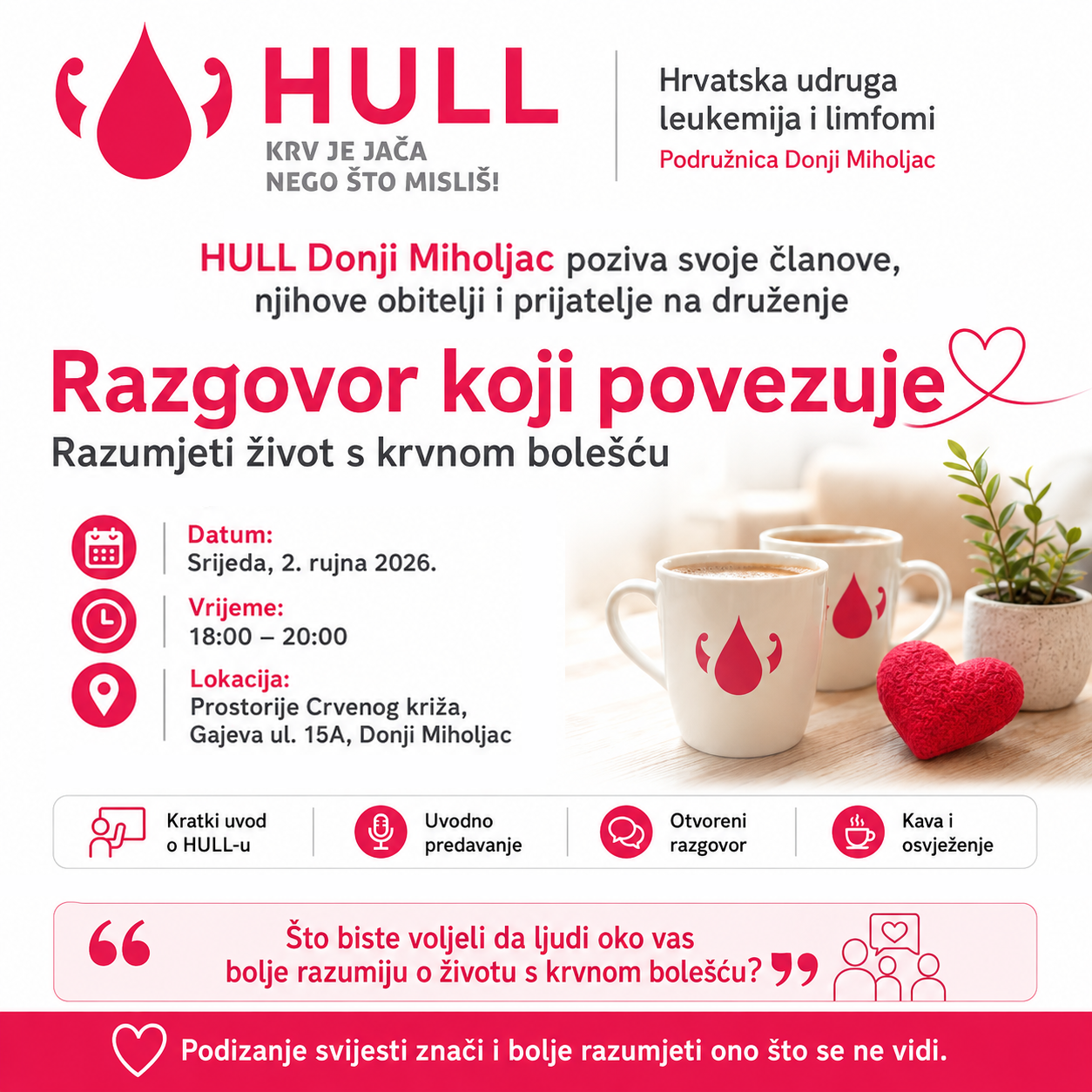 Pročitajte više o članku HULL Donji Miholjac poziva svoje članove, njihove obitelji i prijatelje na druženje povodom obilježavanja Rujna – mjeseca podizanja svijesti o krvnim malignim bolestima